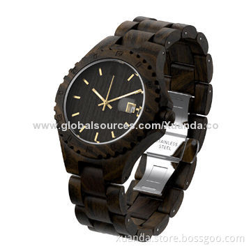Popular ebony wooden watch, new design purple calendar ROX style